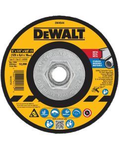 DEWALT 5-Inch By 1/4-Inch High Performance Fast Metal Grinding Wheel, 5/8-11-Inch Arbor