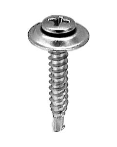 AVC11451 image(0) - AUVECO 11451 Phillips Oval/Sems Head Teks Point Countersunk Washer Tapping Screw, #8 Screw x 1 in L, Chrome