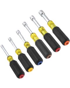 Klein Tools Color-Coded Hollow-Shaft Heavy-Duty Nut Driver Set, 6-Piece