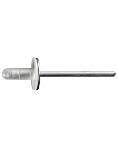 AUVECO 20834 Specialty Rivet, 3/16 in Dia x 1/16 to 1/4 in Grip Range, Aluminum Rivet/Steel Mandrel