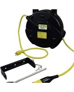 SafTlite by General Manufacturing Mid Size Power Supply Reel 40 Foot 12/3 SJTOW Cord 15 Amp Saf T Lok Outlet