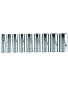 KTI22201 image(1) - K Tool International SOC SET 3/8" DR 9 PC SAE DEEP