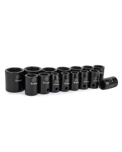 Titan 15 Piece 1/2 Inch Drive 6 Point Metric Standard Impact Socket Set
