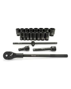 TIT44001 image(1) - Titan 20 pc. 3/4 in. Dr 6 pt. SAE Impact Socket Set