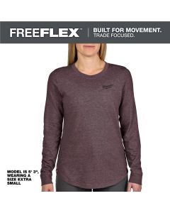 MLWF552P-XL image(0) - Milwaukee Tool Womens FREEFLEX Hybrid Tee - Long Sleeve Purple XL