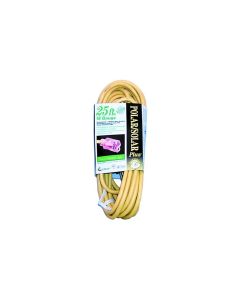 Coleman Cable EXT CORD 25' 16/3 YEL LITED END