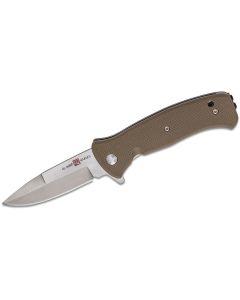 SUNAMK2212 image(0) - SUNEX AL Mar SERE 2020 Coyote Assisted Open Liner Lock D2 3 Inch Satin Finish Plain Edge Talon Blade with G10 Handle Tactical Folding Knive - Coyote Tan