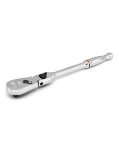 KDT81015T image(0) - GearWrench 1/4 Inch Drive 90-Tooth Locking Flex Head Teardrop Ratchet 7 Inch