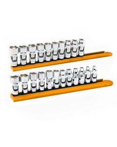 KDT86539 image(2) - GearWrench 22 Piece 1/4 Inch and 3/8 Inch Drive 6 Point Metric Flex Socket Set