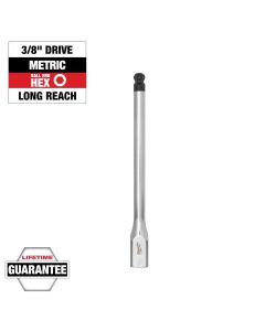 MLW45-34-1101 image(0) - Milwaukee Tool 3/8 Inch Drive 8mm Long Ball End Hex Bit Socket