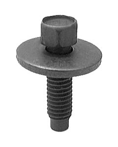 AUVECO 12160 Hex Head Sems Dog Point Body Bolt, M6 x 1 mm Screw x 22 mm L, Phosphate