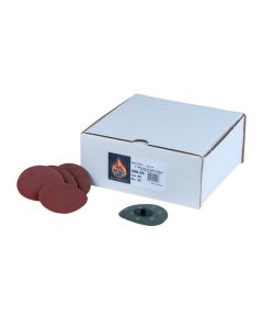 HIT380-25 image(0) - High Teck Products 380-25 R-Style Disc, 3 in Dia, 80 Grit, Aluminum Oxide, Polymer Backing