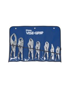 VGP757KB image(0) - Vise Grip 757KB - 7 Piece 5 Inch to 12 Inch Metal Handle Parrot/Curved/Large Curved/Long Nose/Jaws Locking Pliers Set