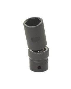 Grey Pneumatic 1/2" Drive x 19mm Deep Universal Socket 6 Point - Black