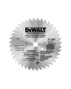 DWTDW3325 image(0) - DEWALT 7-1/4-Inch 40 Tooth Atb Combination Saw Blade With 5/8-Inch And Diamond Knockout Arbor,Silver