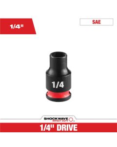 MLW49-66-6002 image(0) - Milwaukee Tool SHOCKWAVE&trade; Impact Duty 1/4" Drive 1/4" Standard 6 Point Socket