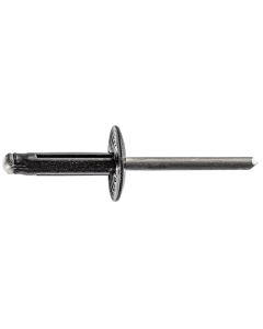 AUVECO AP20741 Split-Type Rivet, 3/16 in Dia x 3/64 to 23/64 in Grip Range, Aluminum Rivet/Mandrel, Black