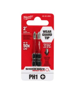 Milwaukee Tool SHOCKWAVE Impact Duty 2" PH1 Bit 2PK
