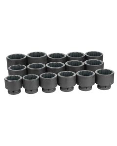 GRE9116 image(1) - Grey Pneumatic 1" Drive 16 Piece 12 Point Fractional Set