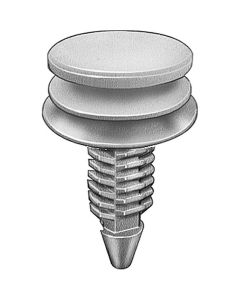 AUVECO AP19270 Triple Head Type 9 Trim Panel Retainer, (18 mm Dia Top x 20 mm Dia Bottom) Head, Nylon, White