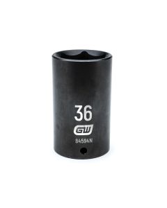 KDT84594N image(0) - GearWrench 1/2 Inch Drive 6 Point Deep Impact Metric Socket 36mm