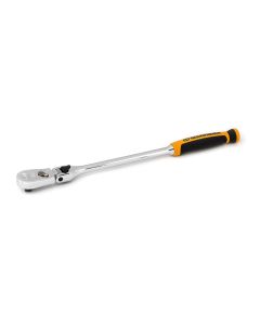 GearWrench 3/8 Inch Drive 90-Tooth Dual Material Locking Flex Head Teardrop Ratchet 13 Inch