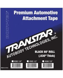 Transtar Autobody Products 4585 - Double Sided Automotive Attachment Tape - 60 ft x 1/2 in x 0.03 in - Polyethylene Foam Backing - Black