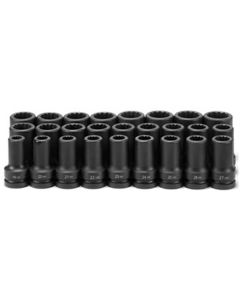 Grey Pneumatic 1" Drive 26 Piece Deep Metric Set 19mm to 44mm - 12 Point