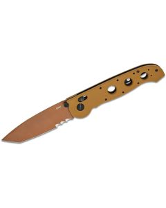 CRKM16-14XD image(0) - CRKT (Columbia River Knife) M16-14XD D2 Titanium Nitride Veff Serrationswith  Blade Folding Knife with Crossbar Lock Grivory Handle - Cooper