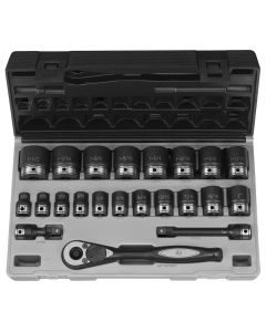 GRE82222 image(0) - Grey Pneumatic 1/2" Drive 22 Piece Fractional Duo-Socket Set - 12 Point