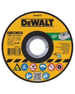 DEWALT 4 In x .045 in Aluminum Oxide Abrasive Chop / Cut-Off Blade with 7/8 in Arbor For Concrete & Masonry Cutting (1 Pack)