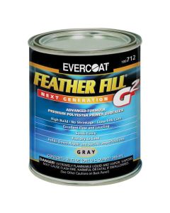 FIB712 image(0) - Fibre glass Evercoat FEATHER FILL G 2 100712 High-Build Polyester Primer Surfacer, 1 qt Round Can, Gray, High-Build
