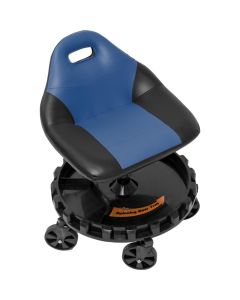 Traxion 2-701 ProGear Mobile Rolling Gear Race Seat with Tray and Five All Terrain Casters - Blue
