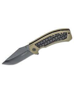 KER8760 image(0) - Kershaw Faultline Manual Open Inset Liner Lock Drop Point Blade EDC Folding Pocket Knife - Olive/Black