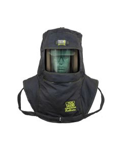 OBRTCG140B-CCHVS image(1) - OBERON Hood with Hard Cap - Arc Flash - 140 Cal TCG - With Fresh Air Arc Flash Hood Ventilation System - Canadian - Color: Black - Window: True Color Grey (TCG)