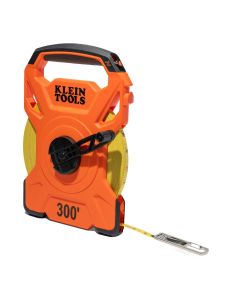 KLE94300RT image(0) - Klein Tools 300-Foot Open Reel Tape Measure with Single Hook and Carabiner