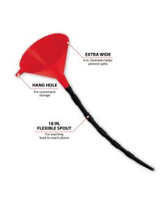 Wilmar Corp. / Performance Tool Plastic Funnel w/18" Spout