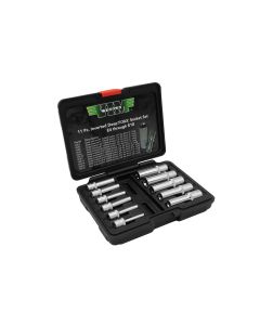 VIMVDE418 image(0) - VIM Tools Deep TORX Socket Set, 11 Piece E4 THu E18, 1/4 Inch And 3/8 Inch Square Drives, In Case