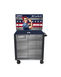 SUN8056FDBLROSIE image(0) - SUNEX Premium Full Drawer BLUE Service Cart - Rosie