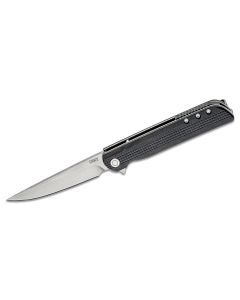 CRK3810 image(0) - CRKT (Columbia River Knife) LCK + 8Cr13MoV Satin Plain Blade Assisted Folding Knife with Liner Lock Glass-Reinforced Nylon Handle - Black