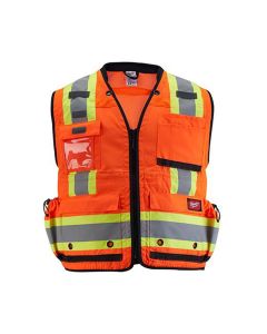 MLW48-73-5166 image(3) - Milwaukee Tool Class 2 Surveyor's High Visibility Orange Safety Vest - L/XL