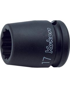 KKN14405M-9 image(0) - Ko-ken USA 14405M-9 1/2 Sq. Dr. Socket 9mm 12 point Length 38mm
