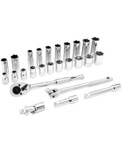 WLMW32901 image(2) - Wilmar Corp. / Performance Tool 26 Piece 1/2" Drive SAE Socket Set
