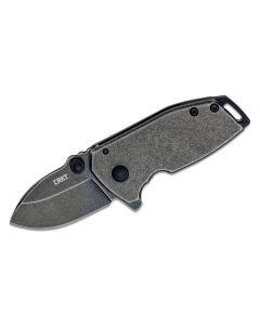 CRK2485K image(3) - CRKT (Columbia River Knife) Squid Compact 8Cr13MoV Stonewash Plain Blade Assisted Folding Knife with Frame Lock Stainless Steel Handle - Black