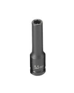 Grey Pneumatic SOC 5.5 MM 1/4D IMP MAG 6PT DP BLK