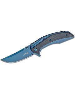 KER8320 image(1) - Kershaw Outright Assisted Opening Frame Lock Trailing Point Blade EDC Folding Pocket Knife - Blue