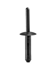 AUVECO 18108 Type 1 Rivet, 1/4 in Dia Hole x 5/32 to 3/8 in Grip Range, Nylon, Black
