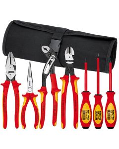 KNP9K989826US image(1) - KNIPEX 7-Piece Pliers/Screwdriver Tool Set in a Nylon Pou