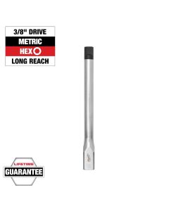 MLW45-34-1088 image(0) - Milwaukee Tool 3/8 Inch Drive 10mm Long Hex Bit Socket