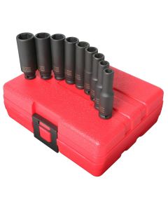 SUN1812 image(1) - SUNEX SOCKET SET IMPACT 1/4IN. DRIVE 9 PC. DEEP METRIC